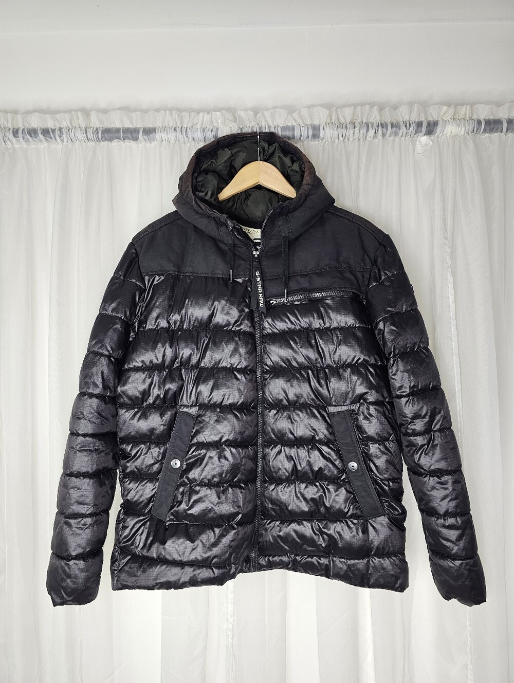 G-Star Raw Black Attacc Quilted Hooded Winter Puffer Jacket Size XXL